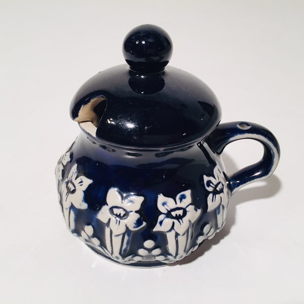 Enzian Blue Ceramic Sugar Bowl / Kitchen Decor