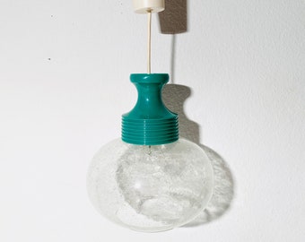Green Bubble Glass Hanging Lamp Space Age / 1970s Vintage Decor
