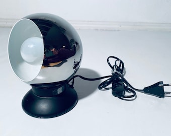 Space Age Chrome Ball Globe Lamp / 1970s Vintage Decor