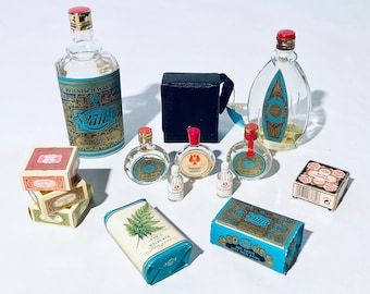 Vintage 4711 Eau de Cologne Perfume Bottle & Soap Set / 1950s Cologne