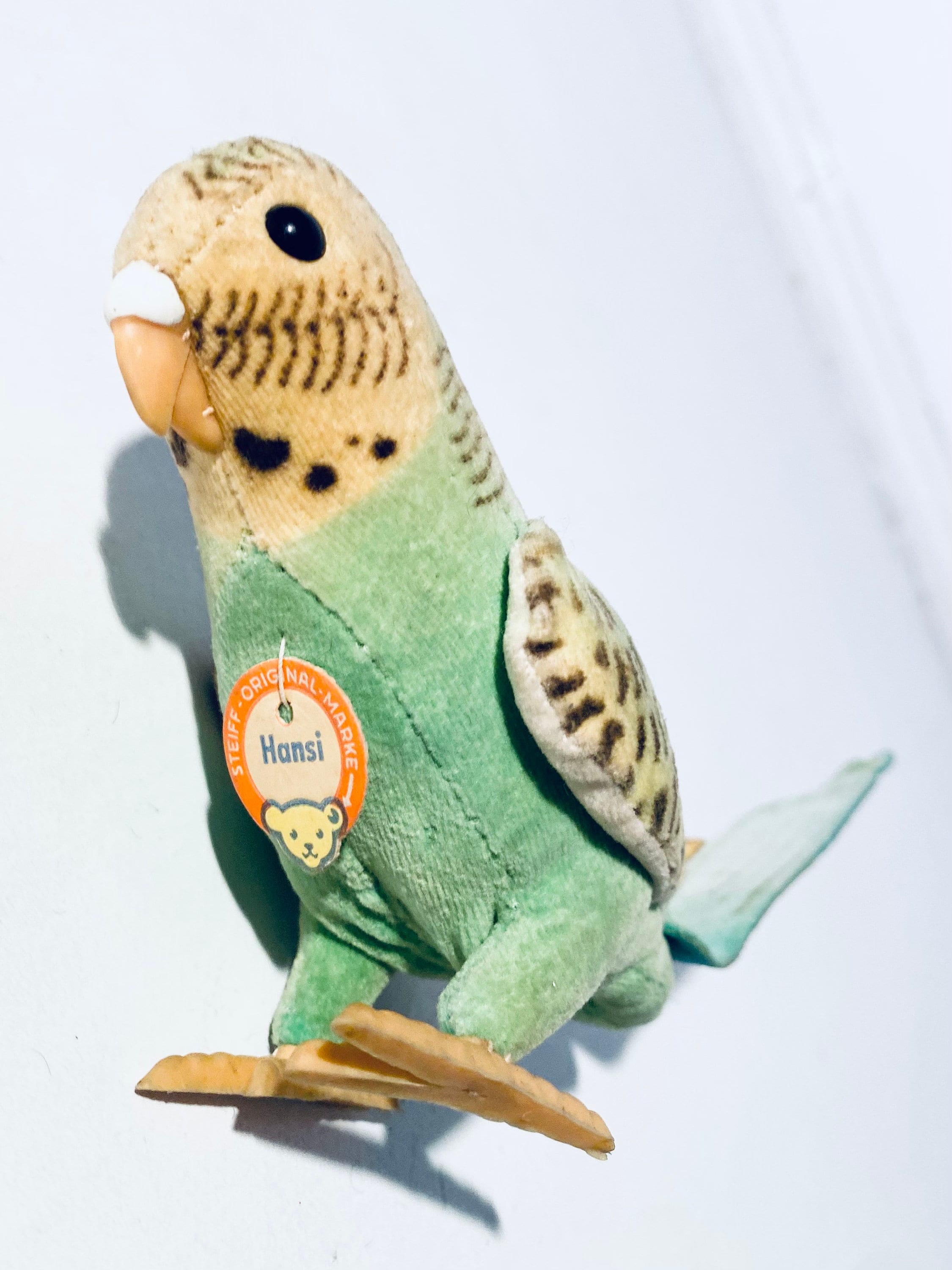 シュタイフ☆Hansi Parakeet ID's完品☆セキセイインコの