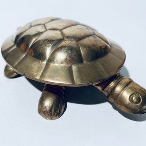 Brass Turtle Tortoise Ornament Decoration Small Bowl Jewelery Box / Vintage Decor 60s