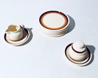 1960s Melitta Bückeburg GDR Coffee Set Lot / 12 Pieces / Mid-Century German Vintage Decor