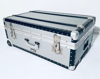 Vintage Rimowa Aluminium Travel Suitcase / Luxury Home Decor 1950s