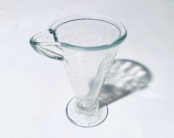 By Poncet Clear Glass Measuring Cup 250ml / Vintage Kitchen Decor 1930s 40s