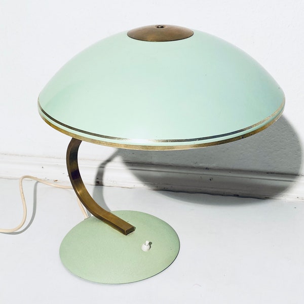 Large Stilnovo Mid-Century Turquoise Desk Lamp / Italian Vintage Decor 1960s