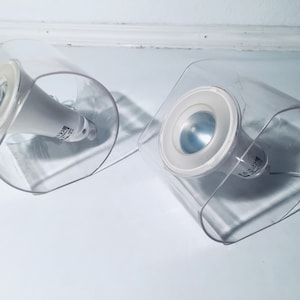Two Plexiglass Table Lamps Multicolour Settings / Vintage Decor 1980s