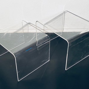 Two Plexiglass Perspex Tables 1980s / Vintage Decor