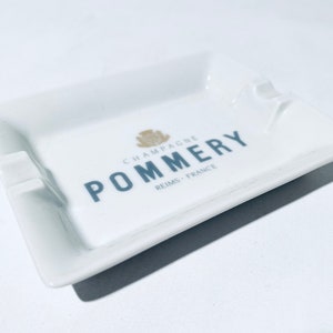 Champagne Pommery Ashtray by Artoria Limoges Porcelain / French Vintage Decor