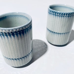 Two Handmade Ceramic Coffee Tea Cups / Hygge / Japanese Style / Vintage Decor
