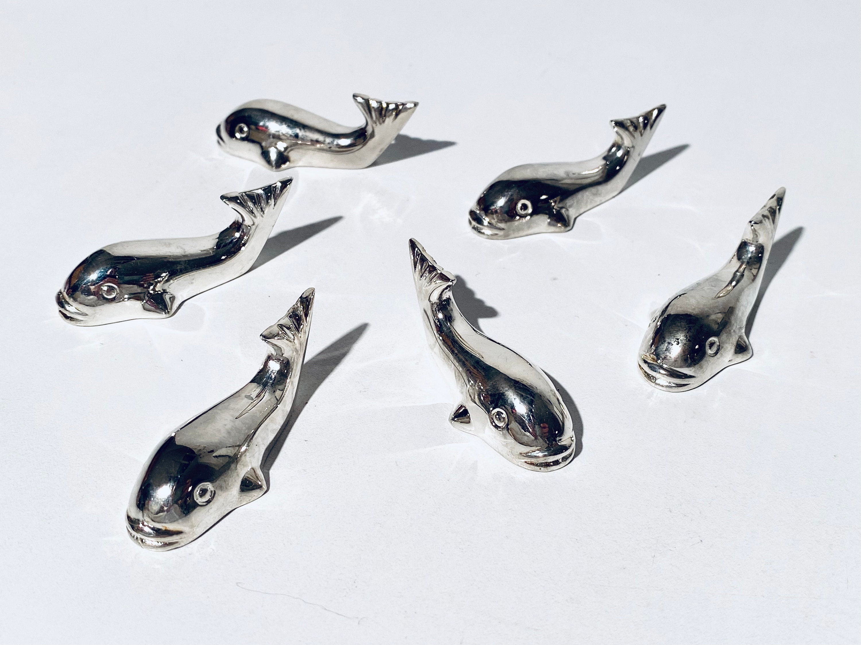 シルバーメッキ クジラ カトラリーレスト 箸置き 6個 / フレンチ