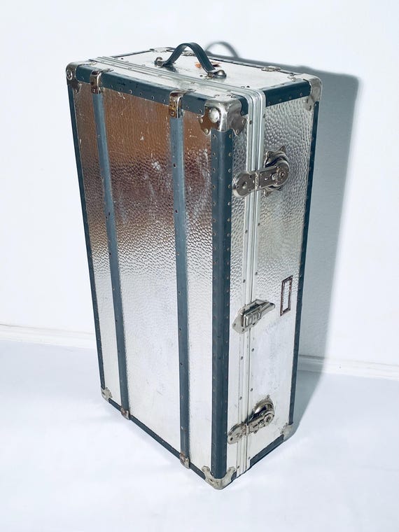 1930s Rimowa Aluminum Overseas Travel Suitcase / Luxury Home Decor