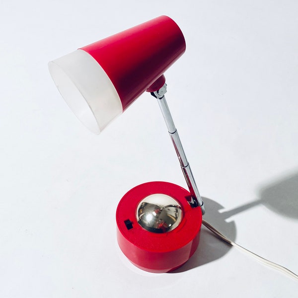 Small Red Mid-Century High Intensity Table Lamp / 1960s Vintage Decor Japan