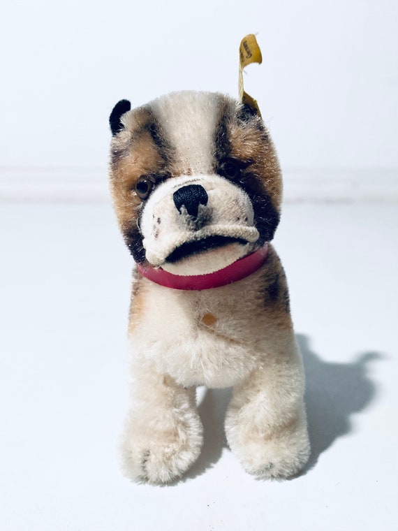 Steiff Stuffed Dog Toy “bully” Bulldog / 1950s Vintage / Germany