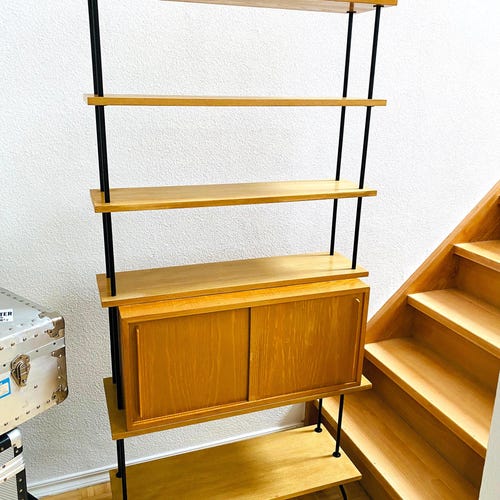 Étagère à cordes du milieu du siècle / Décoration d'intérieur vintage des années 1960-1970