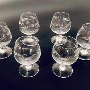 6 Small Snifter Glasses Drinking Set 100ml / Vintage Decor 80s
