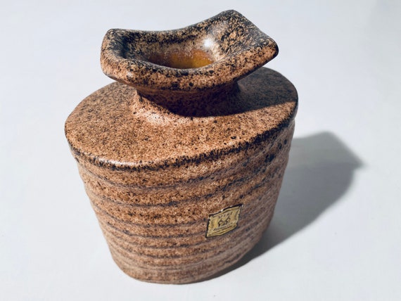Vest Keramiek Gouda Holland Ceramic Brown Vase / 1960s Vintage Decor