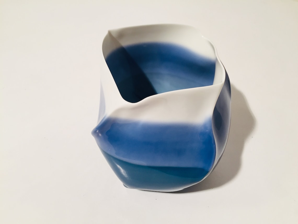 Porcelain Vase Rosenthal JOHAN VAN LOON Studio Line Rare Blue Etsy