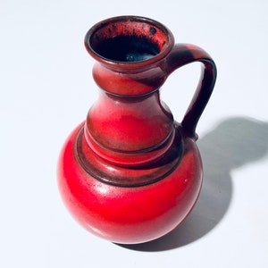 Large Red Jasba WGP Ceramic Floor Vase Jug / MCM Vintage Decor 60s