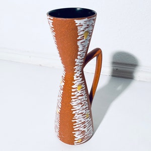 Carstens Tönnieshof 627-29 Hawaii Midcentury Brown Ceramic Jug Vase WGP / 1950s Vintage Decor