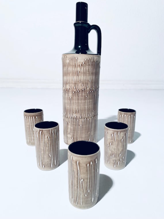 Masahiro Mori Hakuzan Japan Ceramic Liquor Sake Set With Five Shot