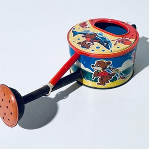 Vintage Childrens Metal Watering Can / Japanese Tin Toys 1950s