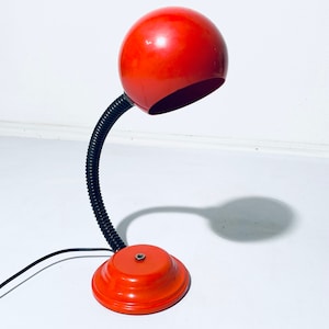 1970s Vintage Red Bulb Table / Desk Lamp