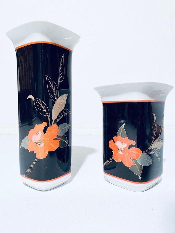 Two Leonard Paris Decor Tropica Porcelain Vases / Hutschenreuther