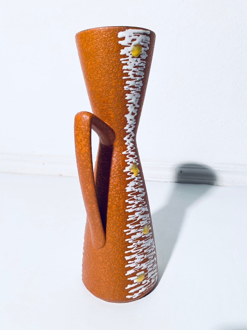 Carstens Tönnieshof 627-29 Hawaii Midcentury Jarra de cerámica marrón WGP / Decoración vintage de la década de 1950 imagen 6