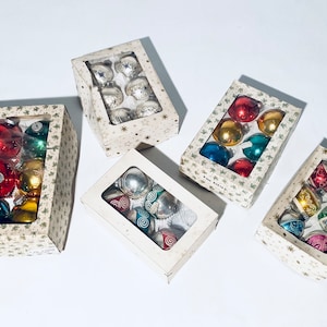 Old Christmas Tree Decoration Baubles / 29 Glass Ball Pieces / German Mid-Century Vintage Decor