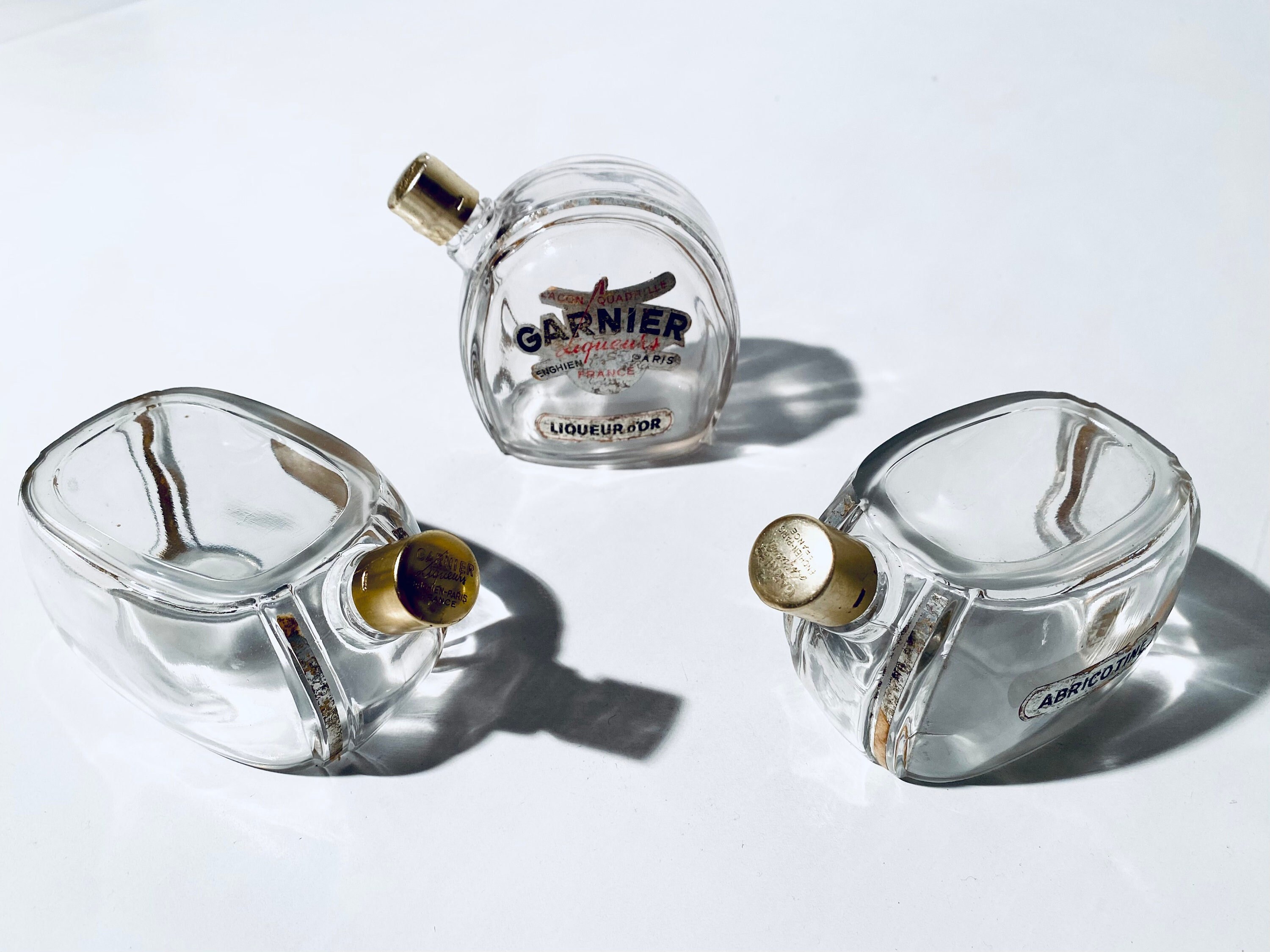 GARNIER Liqueursピエロ　レトロ酒瓶　置物 Antique Garnier Liqueur D'OR Paris Liquer Bottle Set / 20s Vintage
