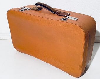 1960s Brown „SIM“ Travel Suitcase / Vintage Oldtimer Decor / Air France