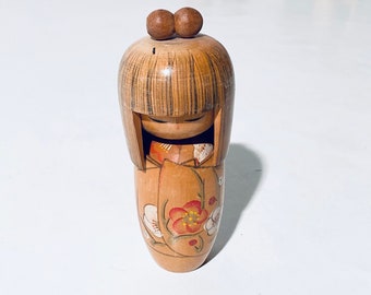 Japanese Kokeshi Doll With Artist Signature Young Girl / Vintage Kojo Tanaka 1950s