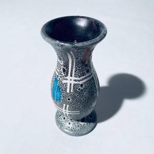 Mid-Century Fohr „Vulkan“ Small Grey Ceramic Vase Grey / 1950s Vintage Decor