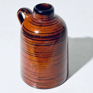 Vintage Mid-Century Brown Striped Ceramic Vase Jug 251 / WGP 1960s/70s