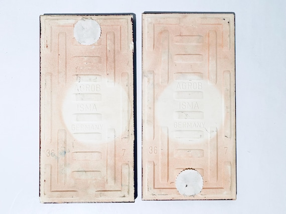 Agrob Isma セラミック長方形壁タイル 2枚 ボート＆ハウス / 1950年代 