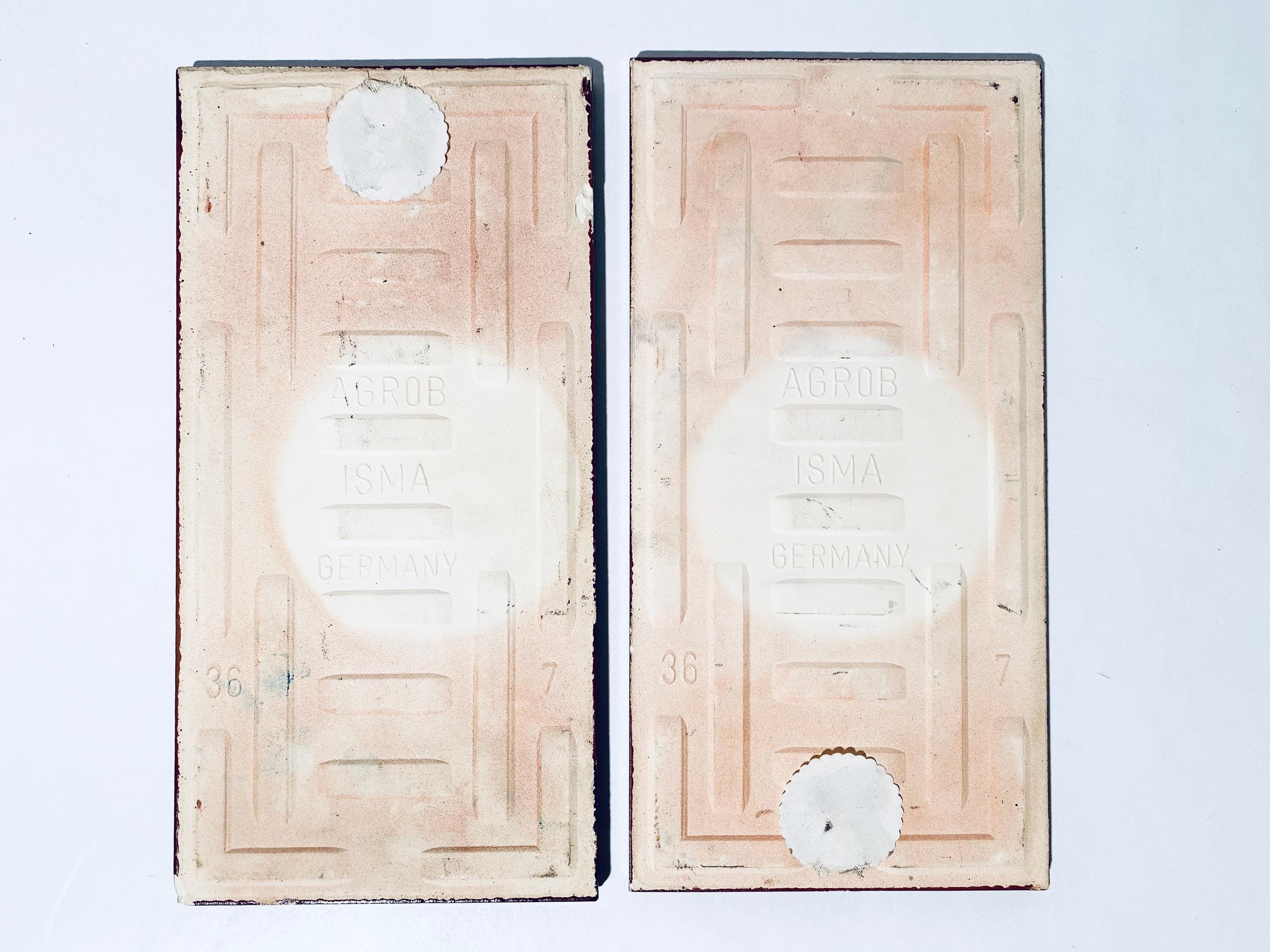 Agrob Isma セラミック長方形壁タイル 2枚 ボート＆ハウス / 1950年代