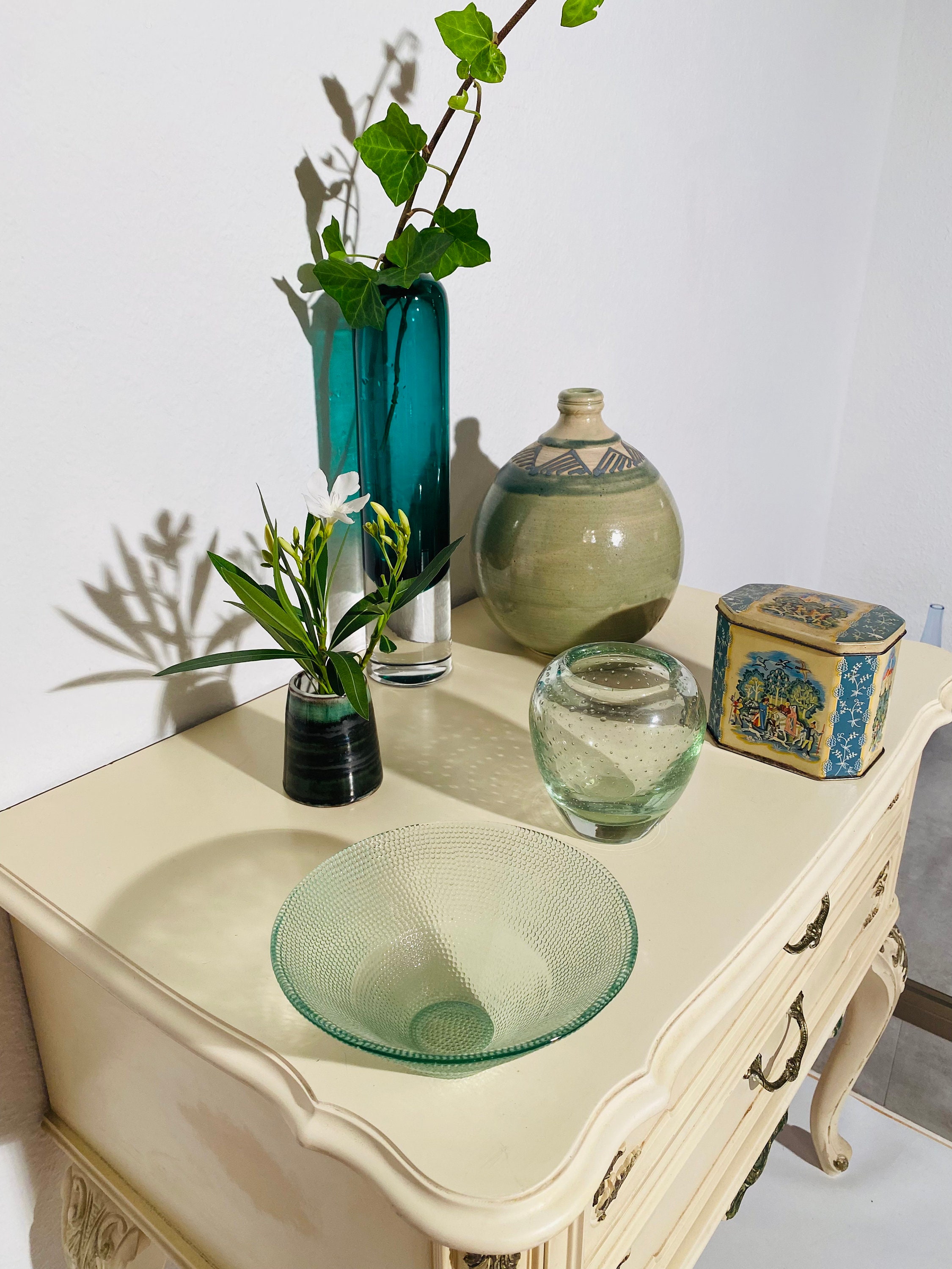 Large Green Ceramic Vase With Artist Signature/ Vintage Decor Etsy.de