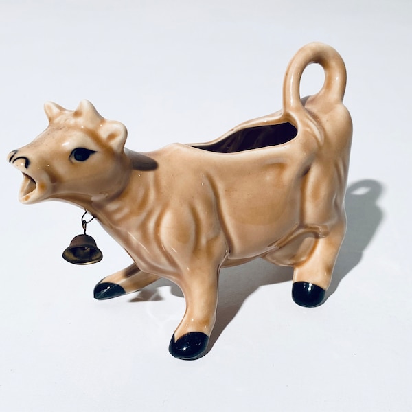 Vintage Brown Kenmar Porcelain Cow Milk Jug Creamer / English Vintage Home Decor