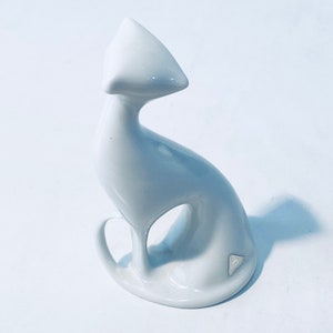 Royal Dux Bohemia Porcelaine Chat Sculpture Ornement / 60s vintage Décor