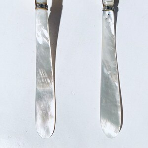 Antique Mother Of Pearl Salad Servers / Vintage Kitchen Decor Bild 5