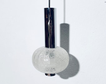 Lampada a sospensione Sölken con lampadina in vetro cromato/arredamento vintage anni '70