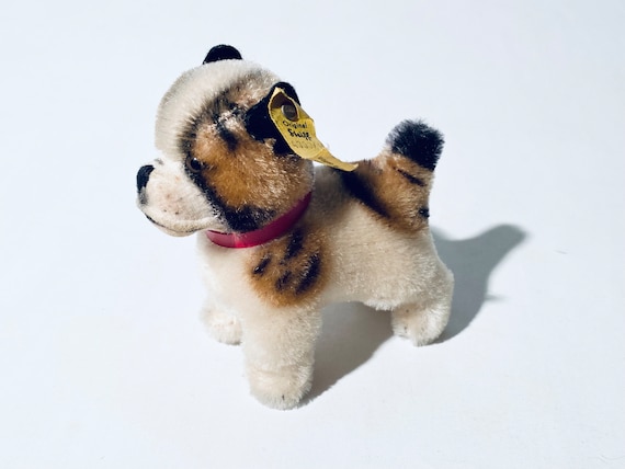Steiff Stuffed Dog Toy “bully” Bulldog / 1950s Vintage / Germany