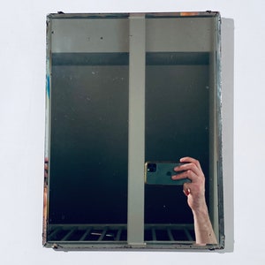 Antique Rectangular Vanity Table Mirror / 1940s Italy