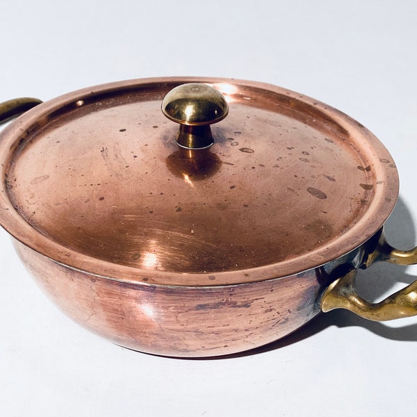 Spring Culinox Gourmet Copper Cooking Pan Pot With Lid Switzerland / Vintage Design