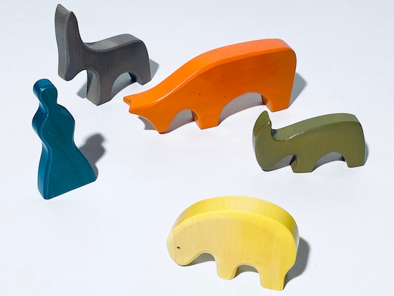 その他 Antonio Vitali Wooden Toy Antonio Vitali Wooden Toy Animal Set Ornamentation / Vintage Decor