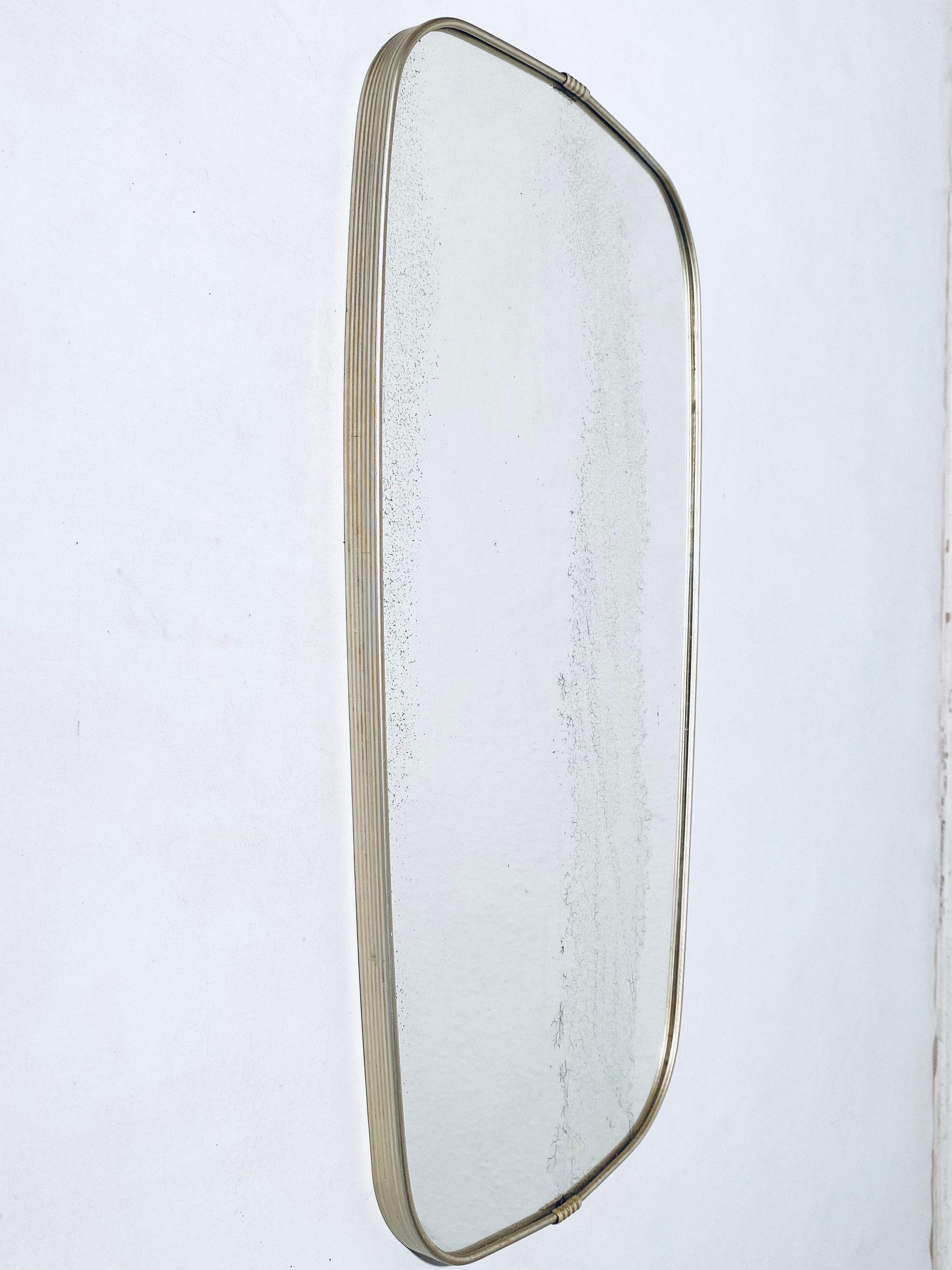Midcentury Rectangular Gold Trim Wall Mirror / Vintage 1950s Etsy