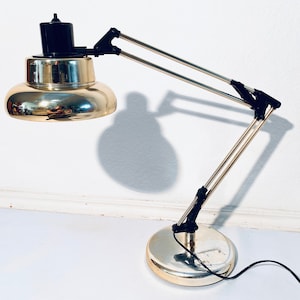 Artemide Sergio Bernardi Gold Desk Lamp / Vintage Decor 80s