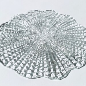 Vintage 1970s Crystal Glass Cake Platter „Lotos“/ German Coffee Table Decor