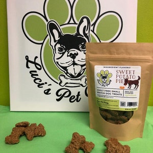 Sweet Potato Pie Biscuits Homemade Dog & Puppy Treats! Gift Box with 4 - 6 oz. Treat Bags